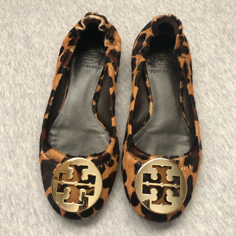 Tory Burch "Reva" Leopard Ballerina Flat Shoes Size: US 5
